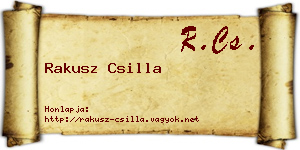 Rakusz Csilla névjegykártya